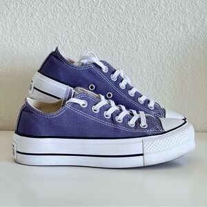 Converse Lift Platform Low Top Shoe 'Purple White' Navy Blue Size 5.5